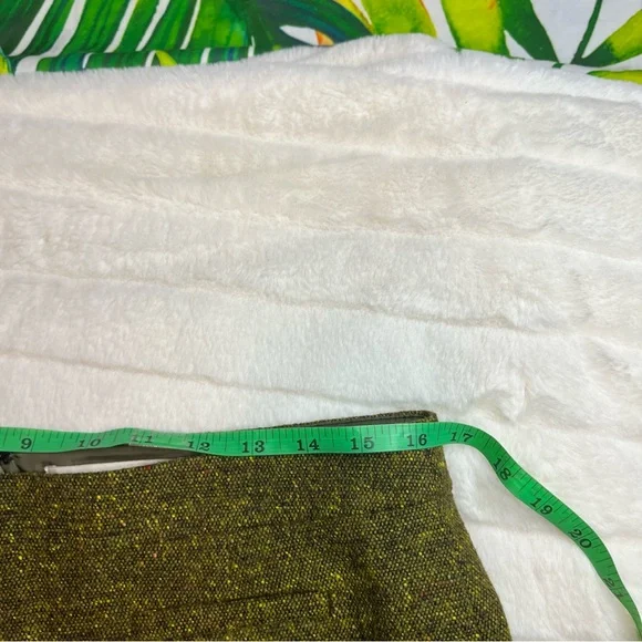 Ann Taylor LOFT 8 Green Speckled Wool Fall Winter Whimsygoth Lined Mini Skirt - Picture 3 of 7